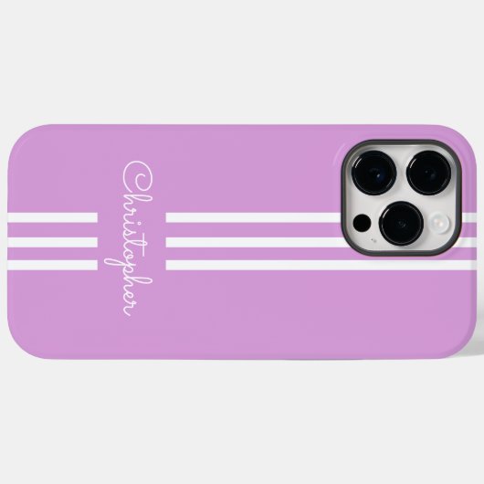 Modern Trendy Racing Stripes monogrammed Case-Mate iPhone Case (Achterkant (horizontaal))