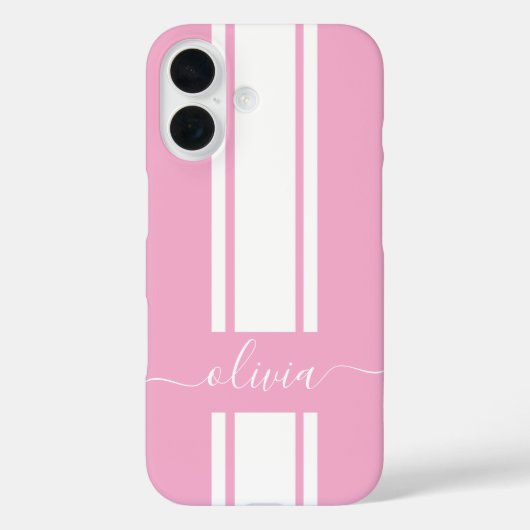Modern Trendy Racing Stripes monogrammed Case-Mate iPhone Case (Achterkant)
