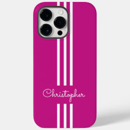 Modern Trendy Racing Stripes monogrammed Case-Mate iPhone 14 Pro Max Hoesje