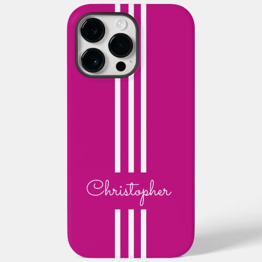 Modern Trendy Racing Stripes monogrammed Case-Mate iPhone Case (Achterkant)