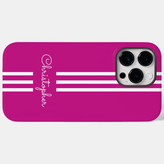 Modern Trendy Racing Stripes monogrammed Case-Mate iPhone Case (Achterkant (horizontaal))
