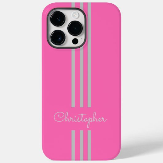 Modern Trendy Racing Stripes monogrammed Case-Mate iPhone Case (Achterkant)