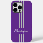 Modern Trendy Racing Stripes monogrammed Case-Mate iPhone Case (Achterkant)
