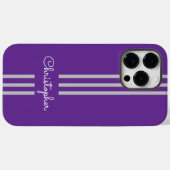 Modern Trendy Racing Stripes monogrammed Case-Mate iPhone Case (Achterkant (horizontaal))