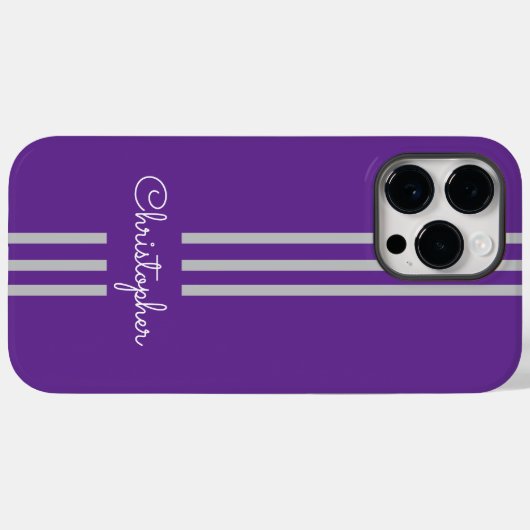 Modern Trendy Racing Stripes monogrammed Case-Mate iPhone Case (Achterkant (horizontaal))