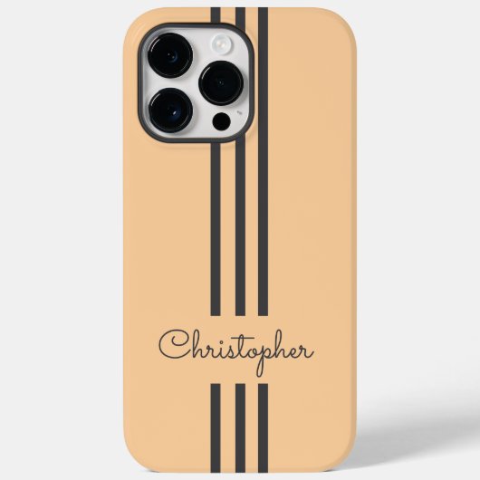 Modern Trendy Racing Stripes monogrammed Case-Mate iPhone Case (Achterkant)