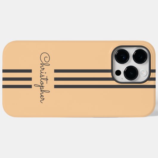 Modern Trendy Racing Stripes monogrammed Case-Mate iPhone Case (Achterkant (horizontaal))