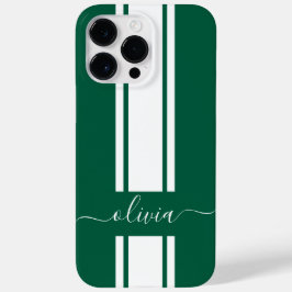 Modern Trendy Racing Stripes monogrammed Case-Mate iPhone 14 Pro Max Hoesje