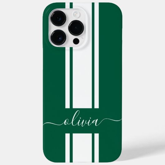 Modern Trendy Racing Stripes monogrammed Case-Mate iPhone Case (Achterkant)