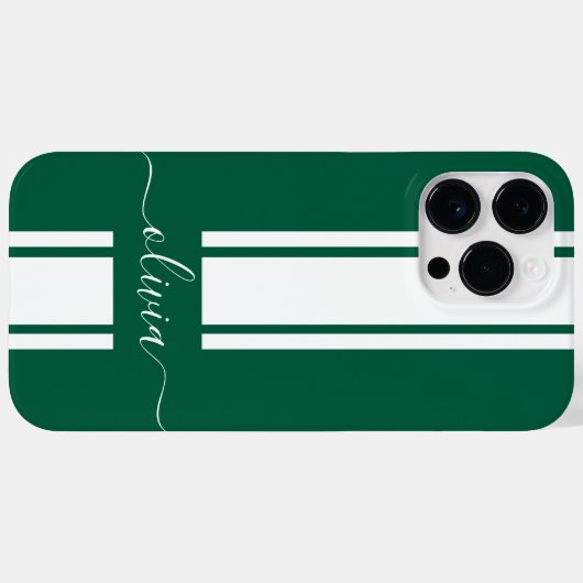 Modern Trendy Racing Stripes monogrammed Case-Mate iPhone Case (Achterkant (horizontaal))