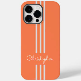 Modern Trendy Racing Stripes monogrammed Case-Mate iPhone 14 Pro Max Hoesje