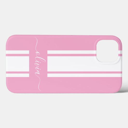 Modern Trendy Racing Stripes monogrammed Case-Mate iPhone Case (Achterkant (horizontaal))