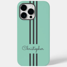 Modern Trendy Racing Stripes monogrammed Case-Mate iPhone 14 Pro Max Hoesje