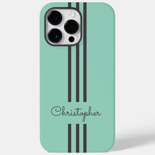 Modern Trendy Racing Stripes monogrammed Case-Mate iPhone Case (Achterkant)