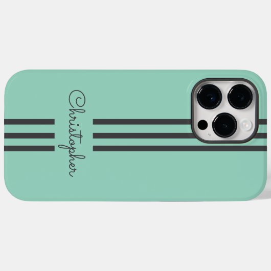 Modern Trendy Racing Stripes monogrammed Case-Mate iPhone Case (Achterkant (horizontaal))