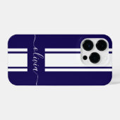 Modern Trendy Racing Stripes monogrammed iPhone Hoesje (Achterkant horizontaal)