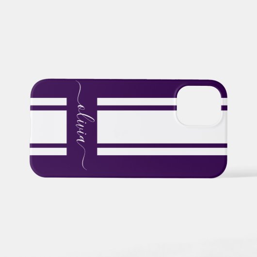 Modern Trendy Racing Stripes monogrammed iPhone Hoesje (Achterkant horizontaal)