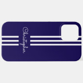 Modern Trendy Racing Stripes monogrammed iPhone Hoesje (Achterkant horizontaal)