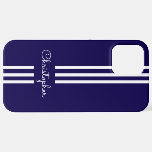 Modern Trendy Racing Stripes monogrammed iPhone Hoesje (Achterkant horizontaal)