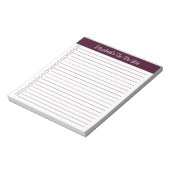 Modern Trendy Red Brown One Column Checklist Notitieblok (Linkerzijde)