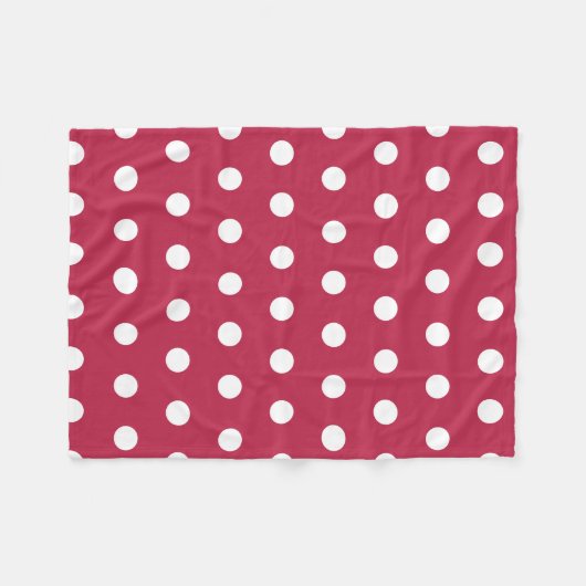 Modern Trendy Red Magenta Polka Dots Fleece Deken (Voorkant (Horizontaal))