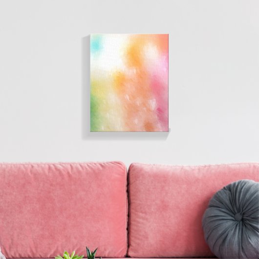 Modern Trendy Red Pink Blue Paars Green Yellow Canvas Afdruk (Insitu (Woonkamer))