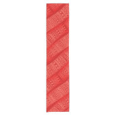 Modern Trendy Red Winter Geometric Pattern Korte Tafelloper (Voorkant)