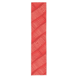 Modern Trendy Red Winter Geometric Pattern Korte Tafelloper