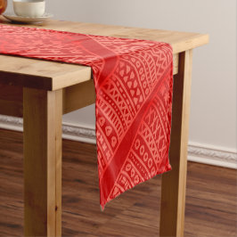 Modern Trendy Red Winter Geometric Pattern Korte Tafelloper