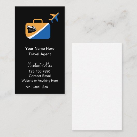 Modern trendy reisagent expert visitekaartje (Voorkant / Achterkant)