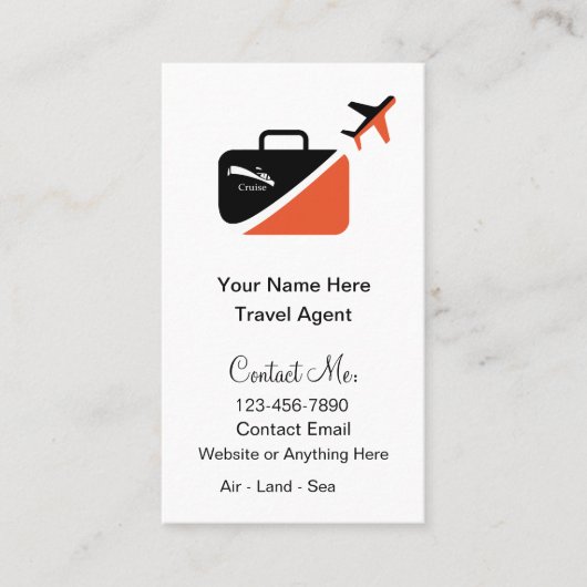Modern trendy reisagent expert visitekaartje (Voorkant)