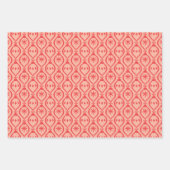 Modern Trendy Retro Red Holiday Ornament Patroon Inpakpapier Vel (Voorkant 2)