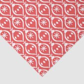 Modern Trendy Retro Red Holiday Ornament Patroon Tissuepapier (Detail)