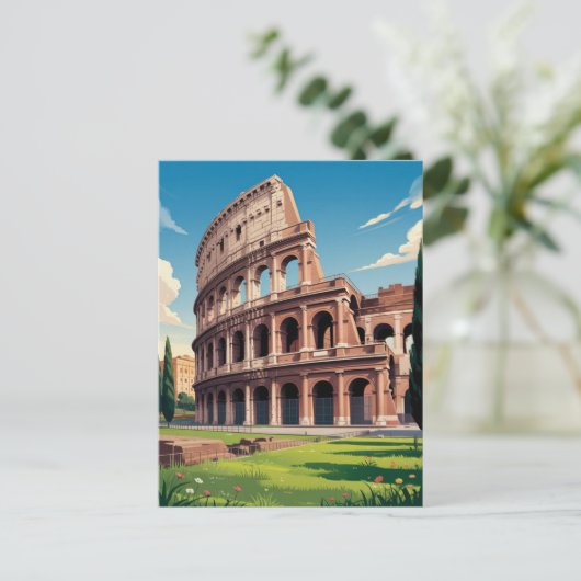 Modern trendy Rome Italië Colosseum Briefkaart (Staand voorkant)