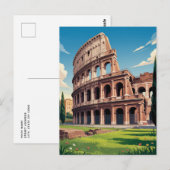 Modern trendy Rome Italië Colosseum Briefkaart (Voorkant / Achterkant)