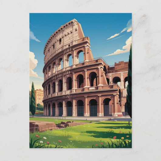 Modern trendy Rome Italië Colosseum Briefkaart (Voorkant)