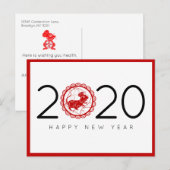 Modern Trendy Rood Chinees Nieuwjaar van de Rat 20 Briefkaart (Voorkant / Achterkant)