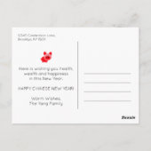 Modern Trendy Rood Chinees Nieuwjaar van het Varke Briefkaart (Achterkant)