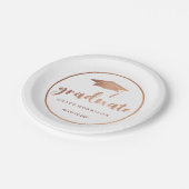 Modern & Trendy Roos Gold-gepersonaliseerd Afstude Papieren Bordje (Gekanteld)