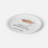 Modern & Trendy Roos Gold-gepersonaliseerd Afstude Papieren Bordje (Gekanteld)