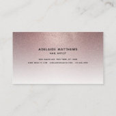 Modern Trendy Roos Gold Glitter Nails Salon Visitekaartje (Achterkant)