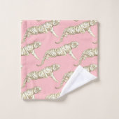 Modern Trendy Roze Beige Tijger Patroon Bad Handdoek (Wasdoekje)