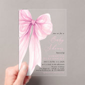 Modern trendy roze boog Baby shower Acryl Uitnodigingen (Insitu (Draagbaar))