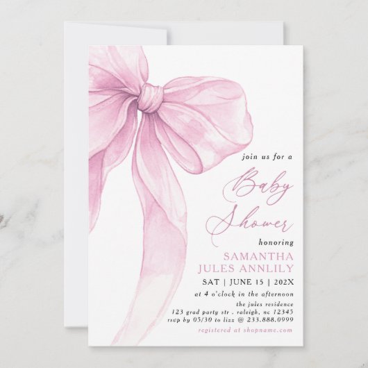Modern trendy roze boog Baby shower Kaart (Voorkant)