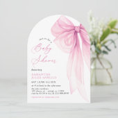 Modern trendy roze boog Baby shower Kaart (Staand voorkant)