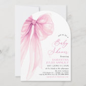 Modern trendy roze boog Baby shower Kaart (Voorkant)