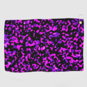 Modern Trendy Roze en Paarse Camouflage Patroon Golfhanddoek (Horizontaal)