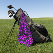 Modern Trendy Roze en Paarse Camouflage Patroon Golfhanddoek (Groen)