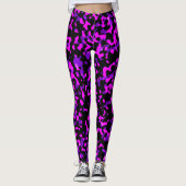 Modern Trendy Roze en Paarse Camouflage Patroon Leggings (Voorkant)