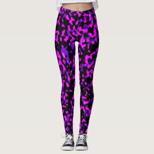 Modern Trendy Roze en Paarse Camouflage Patroon Leggings